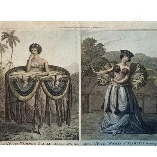 John Webber (1751-93)/George Noble (fl. 1795-1806) ‘Habit of A YOUNG WOMAN OF OTATHEITE ...',